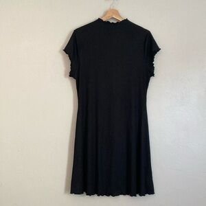 Cider Black A-Line Mock Neck Mini Dress